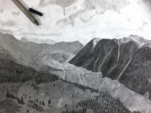 pencil landscape by Aimee Bridges
