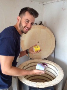 ethan unloading kilns at eastnor pottery