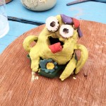 pinch pot frog made at eastnor pottery